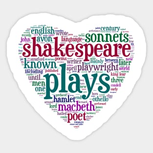 William Shakespeare - Wordcloud Sticker